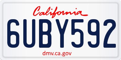 CA license plate 6UBY592