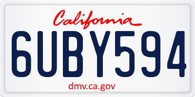 CA license plate 6UBY594