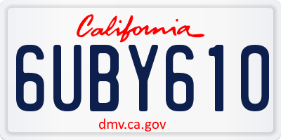 CA license plate 6UBY610