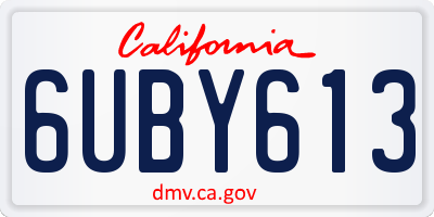 CA license plate 6UBY613