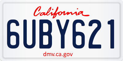 CA license plate 6UBY621