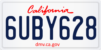 CA license plate 6UBY628