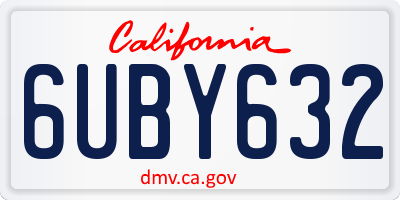 CA license plate 6UBY632