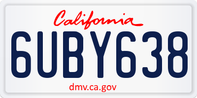 CA license plate 6UBY638