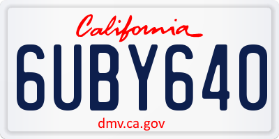 CA license plate 6UBY640