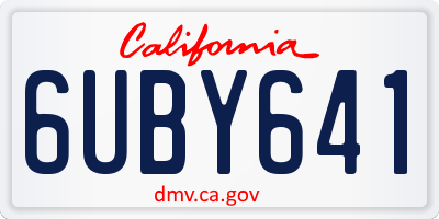 CA license plate 6UBY641