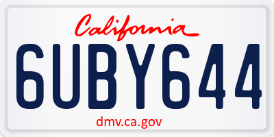 CA license plate 6UBY644