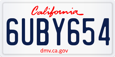 CA license plate 6UBY654
