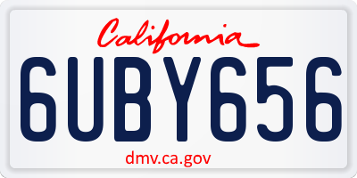 CA license plate 6UBY656