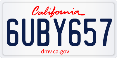 CA license plate 6UBY657