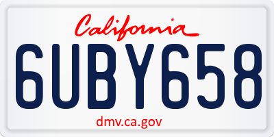 CA license plate 6UBY658