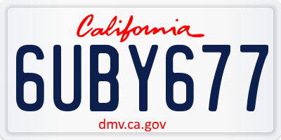 CA license plate 6UBY677