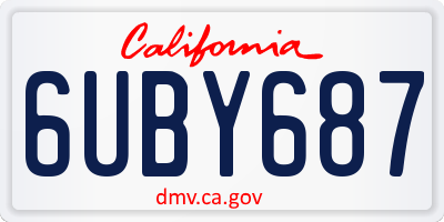 CA license plate 6UBY687