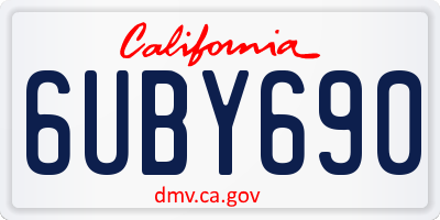 CA license plate 6UBY690