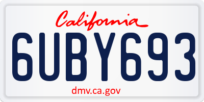 CA license plate 6UBY693