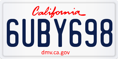 CA license plate 6UBY698