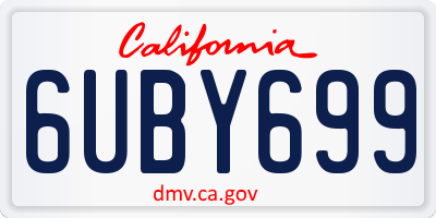 CA license plate 6UBY699