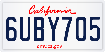 CA license plate 6UBY705