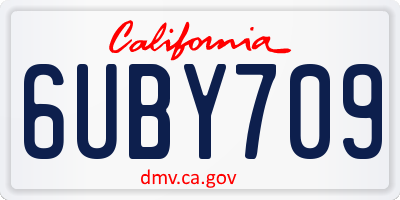 CA license plate 6UBY709