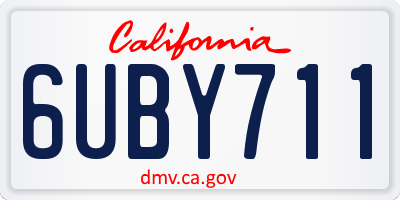 CA license plate 6UBY711