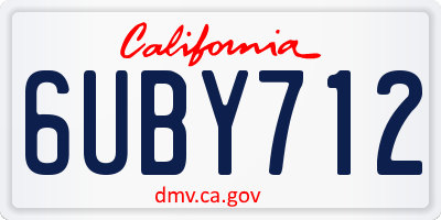 CA license plate 6UBY712