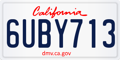 CA license plate 6UBY713