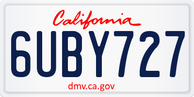 CA license plate 6UBY727