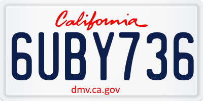 CA license plate 6UBY736