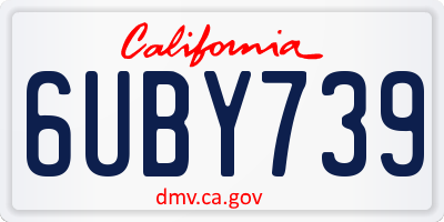 CA license plate 6UBY739