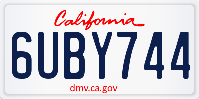 CA license plate 6UBY744