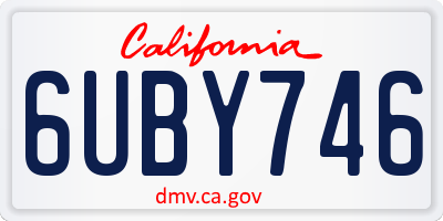 CA license plate 6UBY746