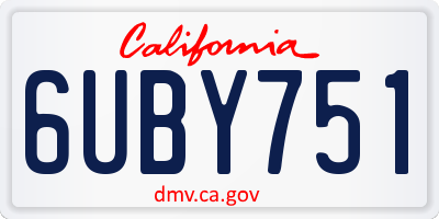 CA license plate 6UBY751