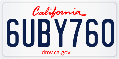 CA license plate 6UBY760