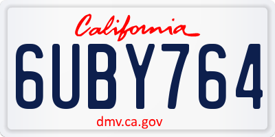 CA license plate 6UBY764