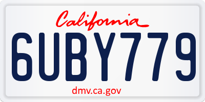 CA license plate 6UBY779