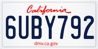 CA license plate 6UBY792