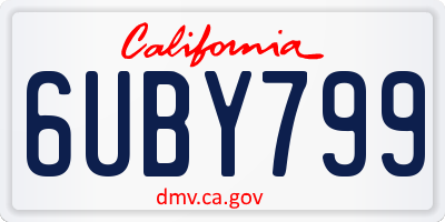 CA license plate 6UBY799