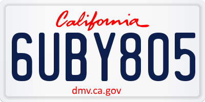 CA license plate 6UBY805