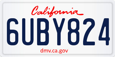 CA license plate 6UBY824