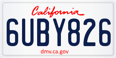 CA license plate 6UBY826