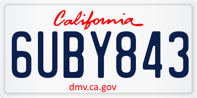 CA license plate 6UBY843