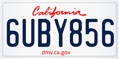 CA license plate 6UBY856