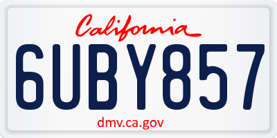 CA license plate 6UBY857