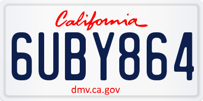 CA license plate 6UBY864