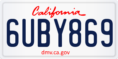 CA license plate 6UBY869
