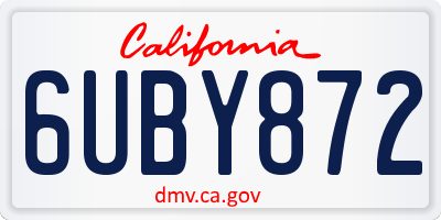 CA license plate 6UBY872