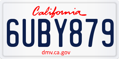 CA license plate 6UBY879