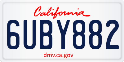 CA license plate 6UBY882