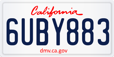 CA license plate 6UBY883