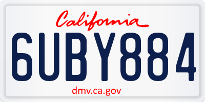 CA license plate 6UBY884